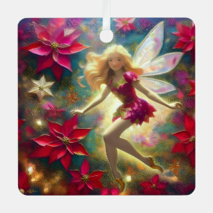Kerst Fairy Collectie - Bord Goud Blond Haar Metalen Ornament