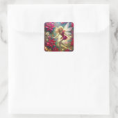 Kerst Fairy Collectie - Bord Goud Blond Haar Vierkante Sticker (Tas)