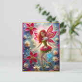 Kerst Fairy Collectie - Rood haar Briefkaart (Staand voorkant)