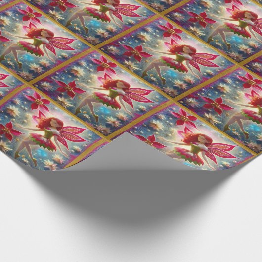 Kerst Fairy Collectie - Rood haar Cadeaupapier (Hoek)