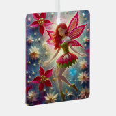 Kerst Fairy Collectie - Rood haar Metalen Ornament (Voorkant Rechts)