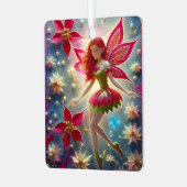 Kerst Fairy Collectie - Rood haar Metalen Ornament (Voorkant links)