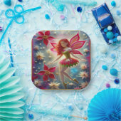 Kerst Fairy Collectie - Rood haar Papieren Bordje (Feest)