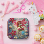 Kerst Fairy Collectie - Rood haar Papieren Bordje (Feest)