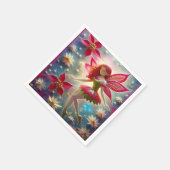 Kerst Fairy Collectie - Rood haar Servet (Hoek)