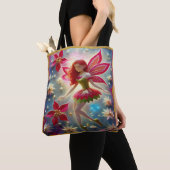Kerst Fairy Collectie - Rood haar Tote Bag (Dichtbij)
