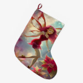 Kerst Fairy Collectie - Roos Rood Haar Grote Kerstsok (Voorkant (Hangend))