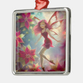 Kerst Fairy Collectie - Roos Rood Haar Metalen Ornament (Links)