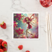 Kerst Fairy Collectie - Roos Rood Haar Servet (Insitu)