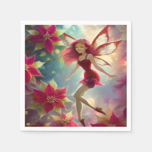 Kerst Fairy Collectie - Roos Rood Haar Servet