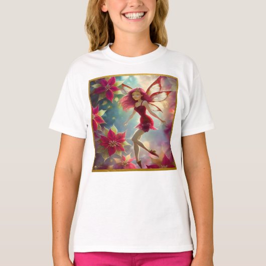 Kerst Fairy Collectie - Roos Rood Haar T-shirt (Voorkant)