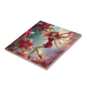 Kerst Fairy Collectie - Roos Rood Haar Tegeltje (Zijkant)