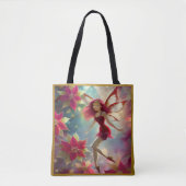 Kerst Fairy Collectie - Roos Rood Haar Tote Bag (Voorkant)