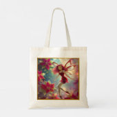 Kerst Fairy Collectie - Roos Rood Haar Tote Bag (Achterkant)