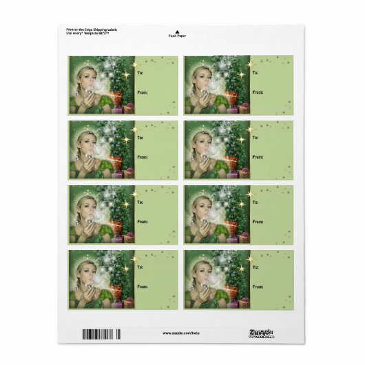 Kerst Fairy Gift Label (Full Sheet)