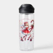 Kerst Fairy Red White Candy Cane Waterfles (Achterkant)