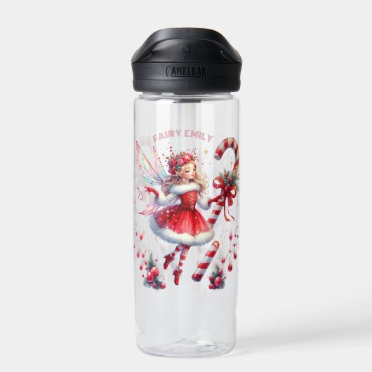 Kerst Fairy Red White Candy Cane Waterfles (Achterkant)