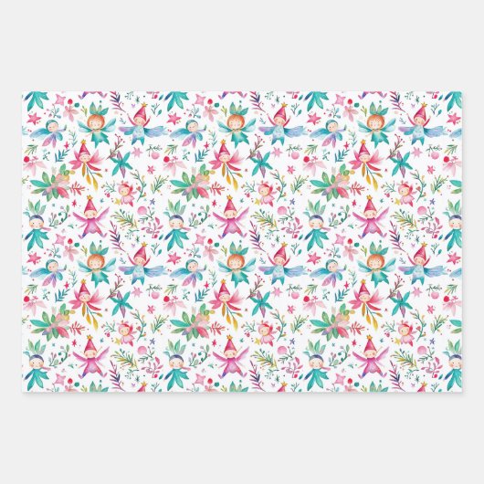 Kerst Fairy Tree Gingerbread Man Inpakpapier Vel (Voorkant 2)