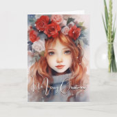 Kerst Fairy van de Rozen Vakantie Kaart (Voorkant)