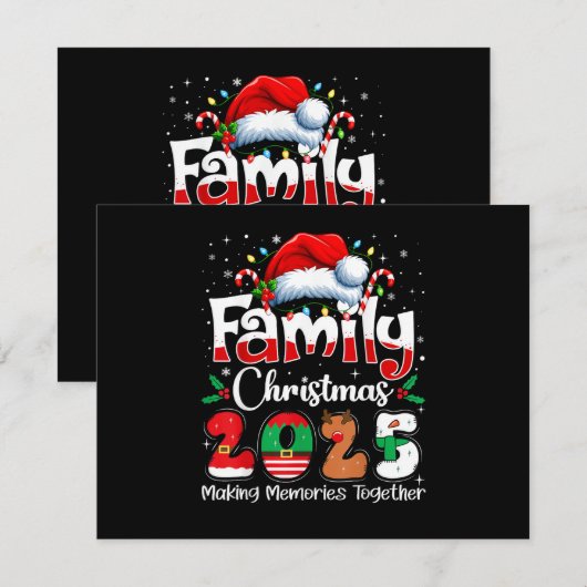 Kerst Familie 2025 Matching Outfit Squad Sinterkla Kaart (Voorkant / Achterkant)