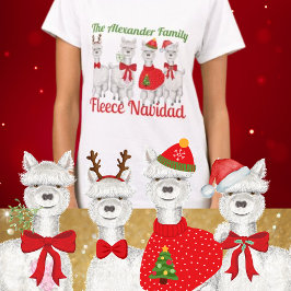 Kerst Familie Alpaca Fleece Navidad T-shirt
