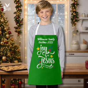 Kerst Familie BLIJ IN JESUS Maatwerk Christelijk Schort