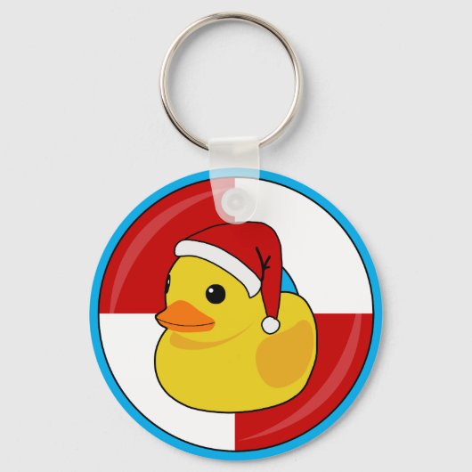 Kerst Familie Cruise Cruising Rubber Duck Sleutelhanger (Voorkant)