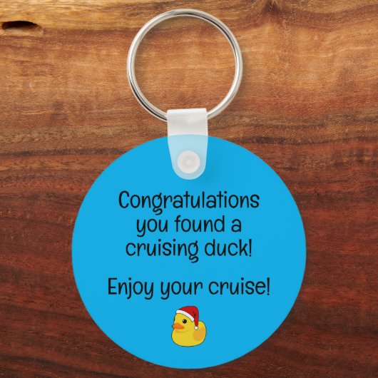 Kerst Familie Cruise Cruising Rubber Duck Sleutelhanger (Achterkant)
