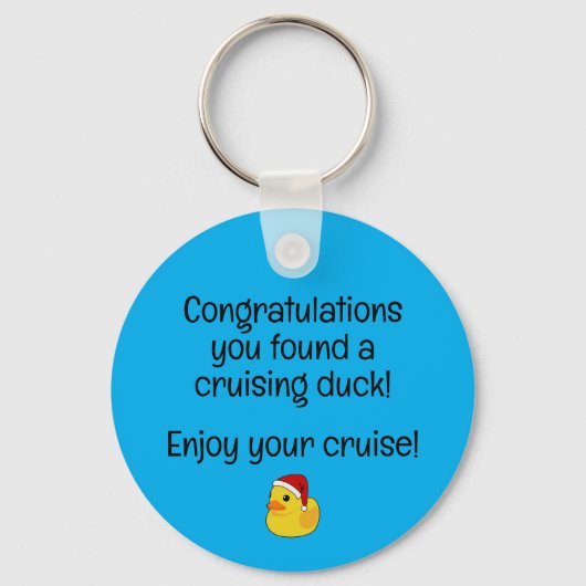 Kerst Familie Cruise Cruising Rubber Duck Sleutelhanger (Achterkant)