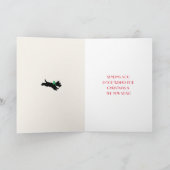 Kerst Familie Custom Foto Rustiek Rood Gevouwen Kaart (Binnen)