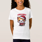Kerst, Familie en Leuk kat T-shirt (Voorkant)