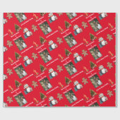 Kerst familie foto aangepaste inpakpapier (Vlak)