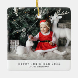 Kerst Familie Foto Baby Afbeelding Vakantie Keepsa Keramisch Ornament