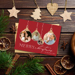 Kerst Familie Foto Collage Ornament Vakantie<br><div class="desc">Leg de magie van het vakantieseizoen vast met onze Christmas Family Photo Collage Ornament Holiday Wenskaart met vier van uw dierbare familiefoto's. Vier het plezier van deze vakantie met het gezin en spreid warmte en liefde uit aan iedereen die uw wenskaart ontvangt.</div>