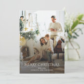 Kerst familie foto Elegant Feestdagenkaart (Staand voorkant)