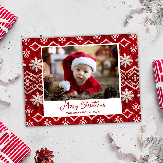 Kerst familie foto Elegant Feestdagenkaart