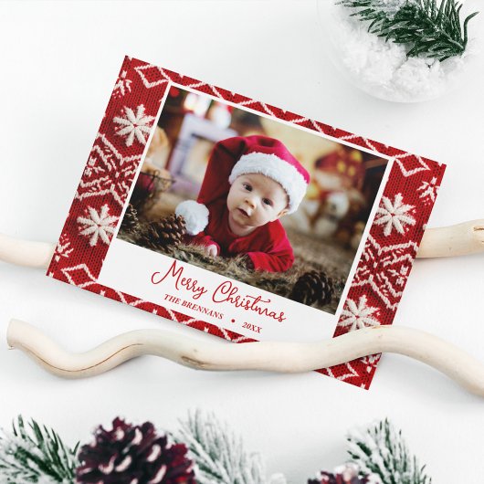 Kerst familie foto Elegant Feestdagenkaart