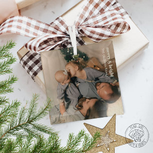 Kerst Familie Foto Glas Ornament