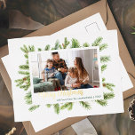 Kerst Familie Foto Goud Folie Feestdagen Briefkaart<br><div class="desc">De sjabloon van de Nieuwsgierige Kerstdag van de Foto van de familie Modern van de Vakantie u kunt uw foto en douanetekst toevoegen door de knoop "aan te passen" te klikken</div>