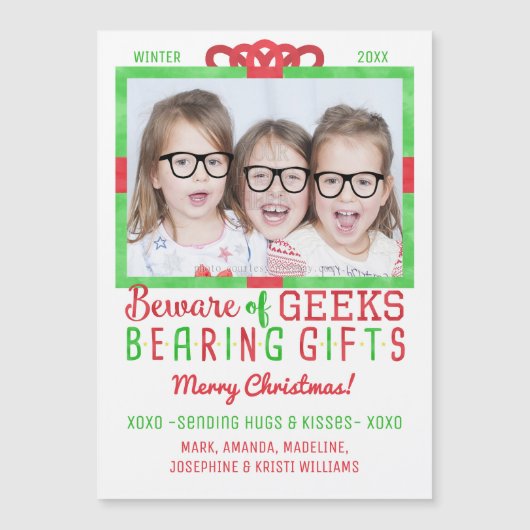 Kerst Familie Foto Grappige Geeks Vakantie (Voorkant)