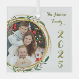 Kerst Familie Foto & Jaar Ornament