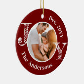 Kerst Familie Foto Joy Modern Minimalist Keramisch Ornament (Rechts)