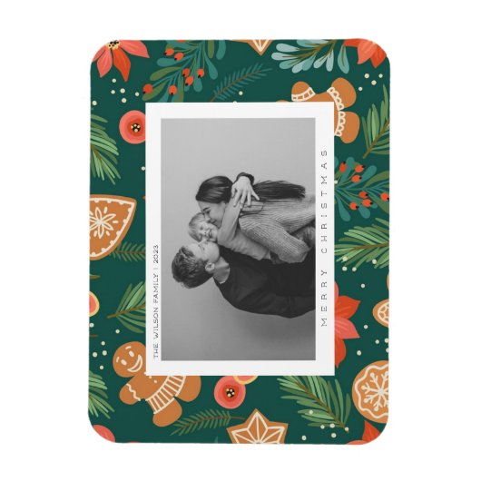 Kerst Familie Foto Merry Magneet (Verticaal)