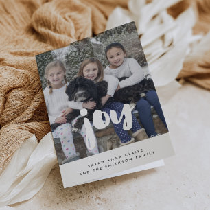 Kerst familie foto met inspirerende vreugde feestdagen kaart