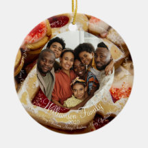 Kerst Familie Foto Sugar Cookie Ornament