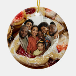 Kerst Familie Foto Sugar Cookie Ornament
