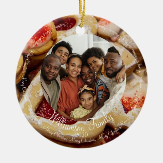 Kerst Familie Foto Sugar Cookie Ornament (Voorkant)