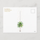 Kerst Familie Foto Tropische Palm Tree Briefkaart (Achterkant)