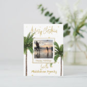 Kerst Familie Foto Tropische Vakantie Briefkaart (Staand voorkant)