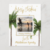 Kerst Familie Foto Tropische Vakantie Briefkaart (Voorkant)